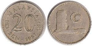 20 Sen Malesia (1957 - ) Rame/Nichel 