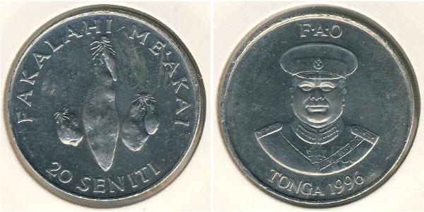 20 Seniti Tonga 銅/镍 