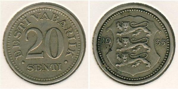 20 Sent Estonia (1991 - ) Bronze/Nickel 