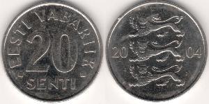 20 Sent Estland (1991 - ) Nickel/Stahl 