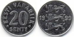 20 Sent Estonia (1991 - ) Steel/Nickel 