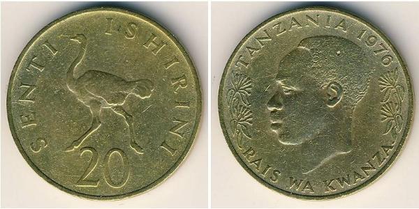 20 Sent Tanzania 黃銅 