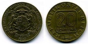 20 Shilling Republic of Austria (1955 - ) Níquel/Cobre/Aluminio 