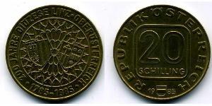20 Shilling Republic of Austria (1955 - ) Níquel/Cobre/Aluminio 