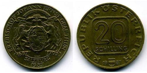 20 Shilling Republic of Austria (1955 - ) Níquel/Cobre/Aluminio 