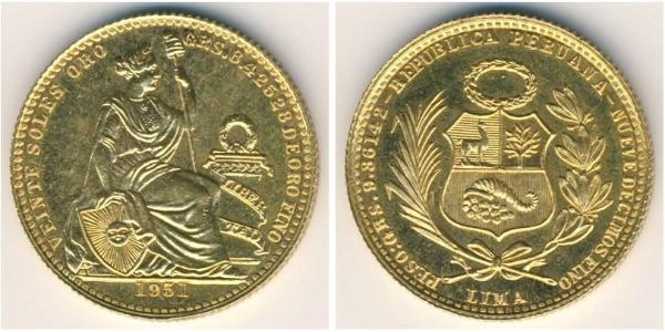 20 Sol Perù Oro 