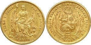 20 Sol Perú Oro 