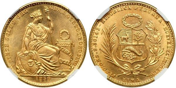 20 Sol Perú Oro 