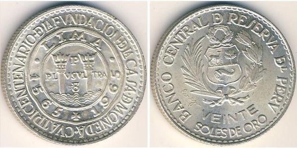 20 Sol Peru Silber 