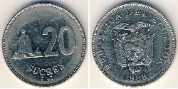 20 Sucre Ecuador Acciaio/Nichel 