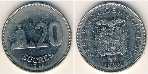 20 Sucre Ecuador Steel/Nickel 