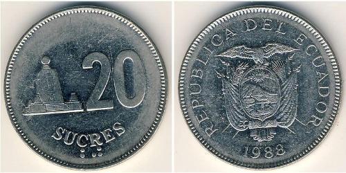 20 Sucre Ecuador Steel/镍 