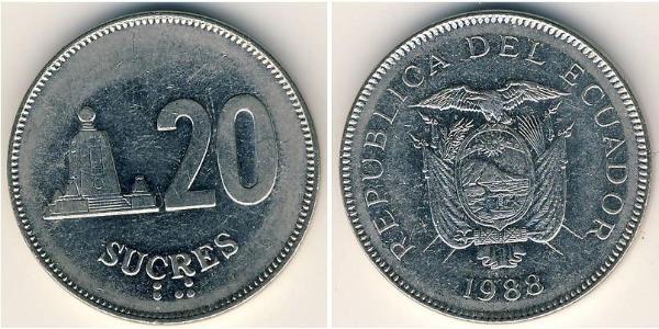 20 Sucre Ecuador Steel/镍 