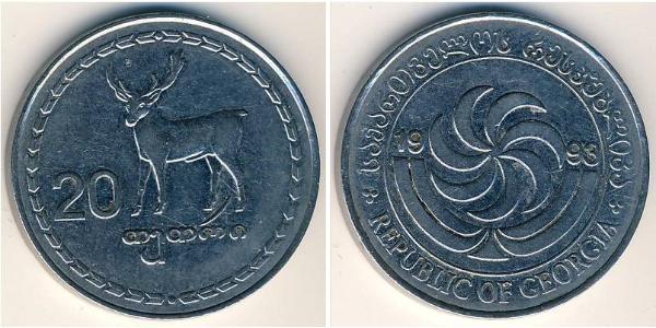 20 Tetri Georgia (1991 - ) Níquel/Cobre 