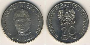 20 Zloty République populaire de Pologne (1952-1990) Cuivre/Nickel 