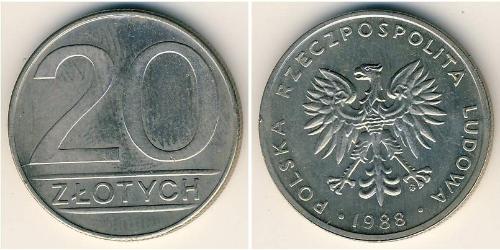 20 Zloty République populaire de Pologne (1952-1990) Cuivre/Nickel 