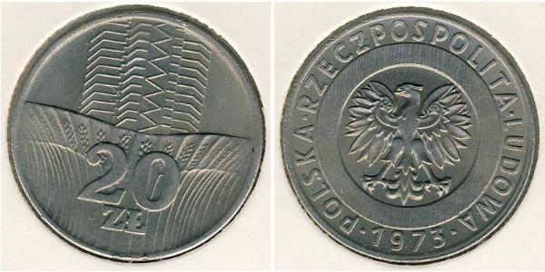 20 Zloty République populaire de Pologne (1952-1990) Cuivre/Nickel 