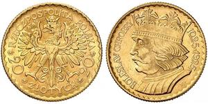 20 Zloty Zweite Polnische Republik (1918 - 1939) Gold 