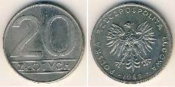 20 Zloty Volksrepublik Polen (1952-1990) Kupfer/Nickel 