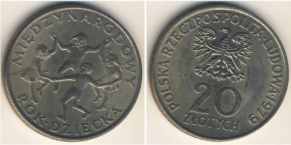 20 Zloty Volksrepublik Polen (1952-1990) Kupfer/Nickel 