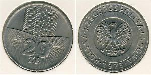 20 Zloty República Popular de Polonia (1952-1990) Níquel/Cobre 