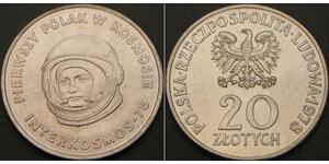 20 Zloty República Popular de Polonia (1952-1990) Níquel/Cobre 