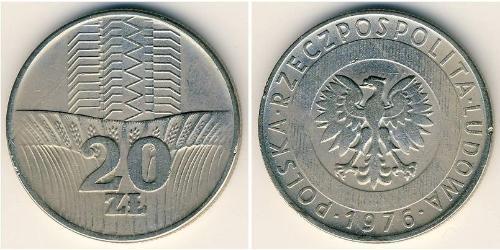 20 Zloty República Popular de Polonia (1952-1990) Níquel/Cobre 