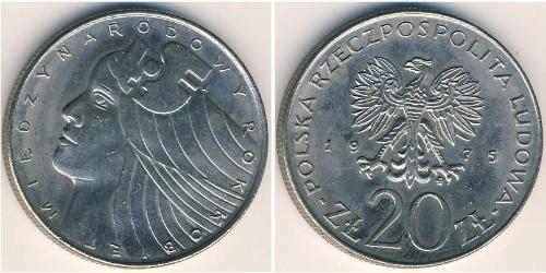 20 Zloty República Popular de Polonia (1952-1990) Níquel/Cobre 