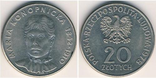 20 Zloty República Popular de Polonia (1952-1990) Níquel/Cobre 