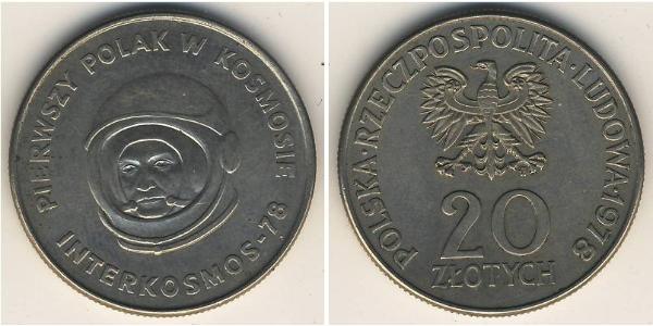 20 Zloty República Popular de Polonia (1952-1990) Níquel/Cobre 