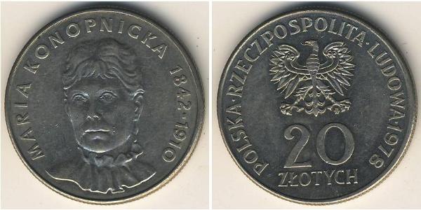 20 Zloty República Popular de Polonia (1952-1990) Níquel/Cobre 