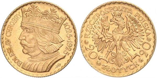 20 Zloty Seconda Repubblica Polacca (1918 - 1939) Oro 