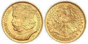 20 Zloty Segunda República Polaca (1918 - 1939) Oro 