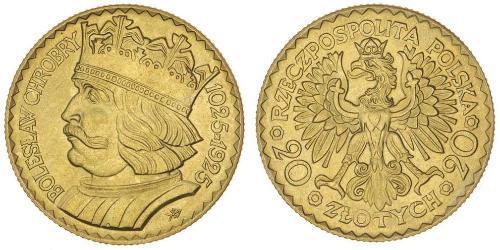 20 Zloty Segunda República Polaca (1918 - 1939) Oro 