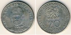 20 Zloty Repubblica Popolare di Polonia (1952-1990) Rame/Nichel 