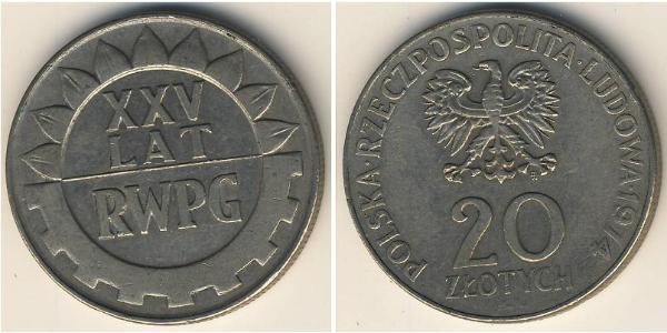 20 Zloty Repubblica Popolare di Polonia (1952-1990) Rame/Nichel 