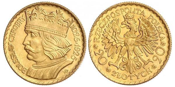 20 Zloty 波兰第二共和国 (1918 - 1939) 金 