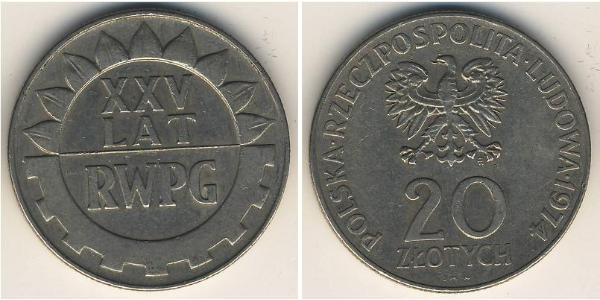 20 Zloty 波兰人民共和国 (1944 - 1989) 銅/镍 