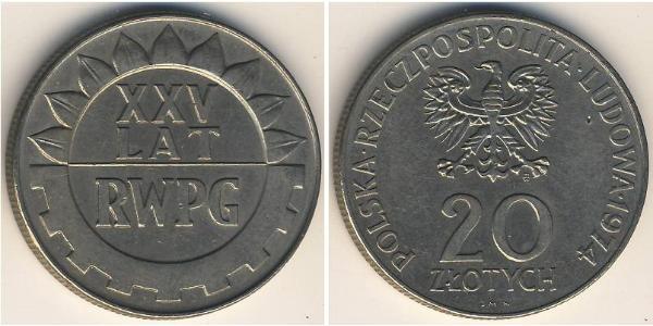 20 Zloty 波兰人民共和国 (1944 - 1989) 銅/镍 