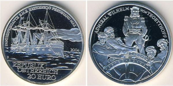 20 Євро Австрійська Республіка (1955 - ) Срібло 