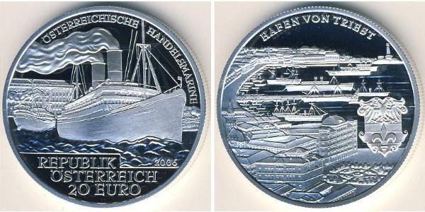 20 Євро Австрійська Республіка (1955 - ) Срібло 