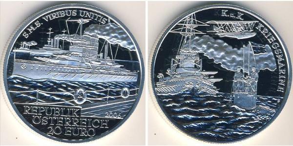 20 Євро Австрійська Республіка (1955 - ) Срібло 
