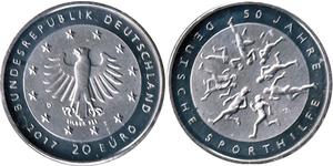 20 Євро Федеративна Республіка Німеччина (1990 - ) Срібло 