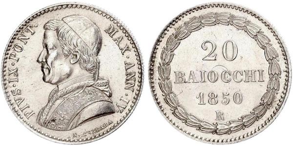 20 Байокко Ватикан Срібло 
