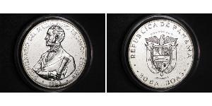 20 Бальбоа Республика Панама Серебро Simon Bolivar (1783 - 1830)