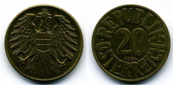 20 Грош Оккупированная Австрия (1945-1955) Алюминий/Бронза 