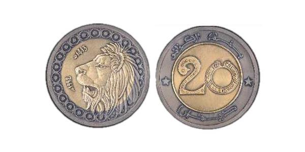 20 Динар Алжир Біметал 