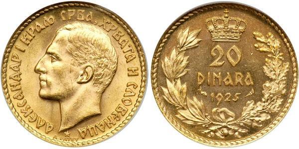 20 Динар Королівство Югославія (1918-1943) Золото Alexander I of Yugoslavia (1888 - 1934)