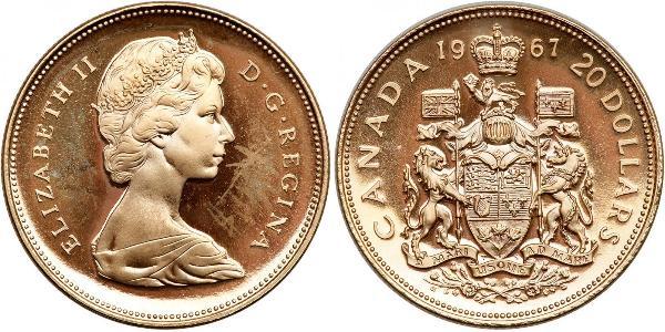 20 Долар Канада Золото Єлизавета II (1926-2022)