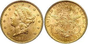20 Долар США (1776 - ) Золото 